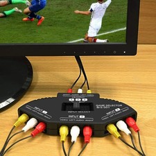 3-In-1-Out RCA AV Switch Selector Audio Video Splitter with Cable for DVD VCR VC
