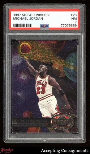 1997-98 Metal Universe #23 Michael Jordan PSA 7 NM Bulls HOF