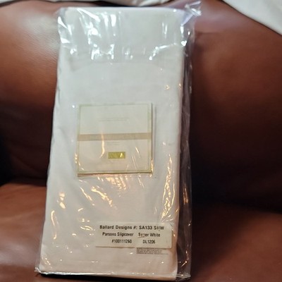 Ballard Designs Parsons Chair Slipcover White 100% Cotton Machine Wash SA133