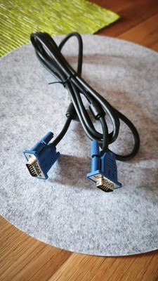 Monitorkabel  SVGA VGA 2x D-SUB  Stecker 15-polig  HD 2x Ferritkern 1,8m 