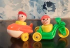 Vintage Fisher Price Little People (2)  and Vehicles (2) airplane & tricycle