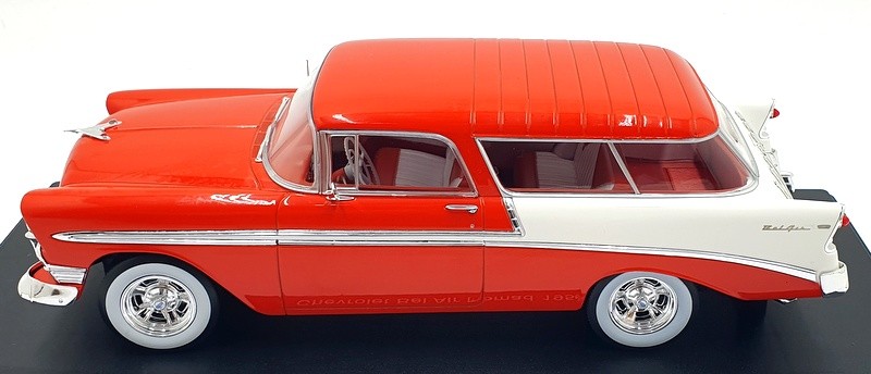 Chevrolet Bel Air Nomad Custom 1956 - Miniature KK-Scale 1/18, Métal Rouge Et Blanc