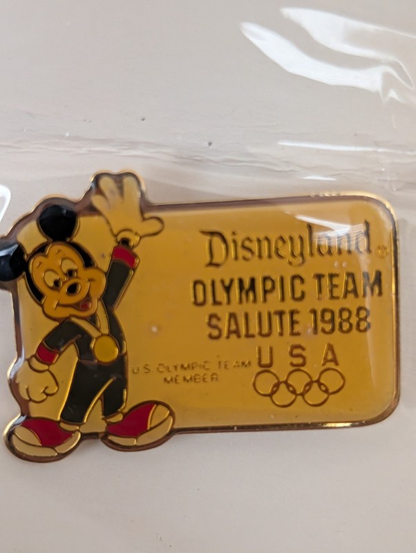 1988 Disneyland Olympic Team Salute Pins  (Set Of 2)