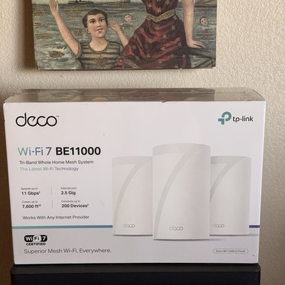 TP-Link   Deco 7 Pro BE11000 Tri-Band Wi-Fi 7 Whole Home Mesh System 3-Pack New