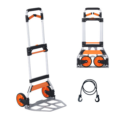 Folding Hand Truck Aluminum Luggage Trolley Cart Dolly 309 lbs Bungee Cord