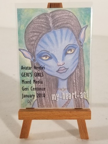 Geri Centonze Original Sketch ACEO - Geri's Girls - Neytiri - Avatar Zoe Saldana - Picture 2 of 2