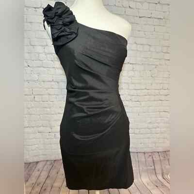 hailey logan one shoulder dress HAILEY LOGAN BY ADRIANNA PAPELL BLACK ONE SHOULDER DRESS - Size 3/4 SKU:434