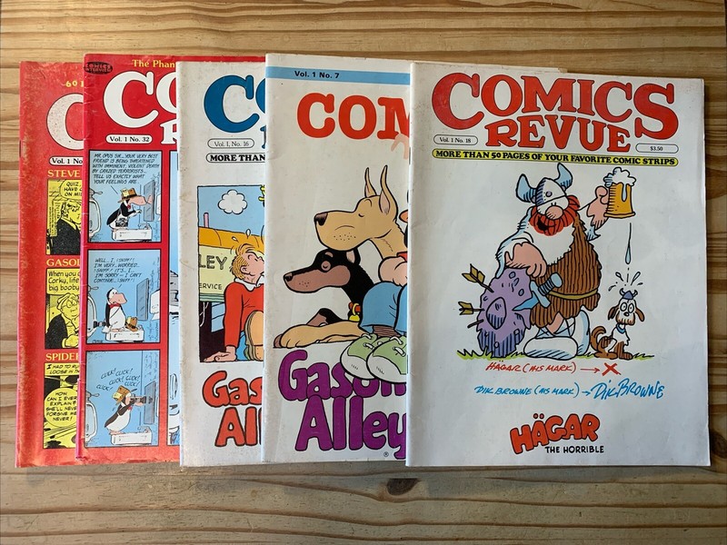 COMICS REVUE LOT OF 5 # 7, 16, 18, 22, 32 SPIDER-MAN NEWSPAPER STRIP