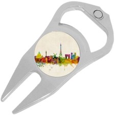 Paris France Golf Ball Marker Divot Repair Tool Bottle Opener