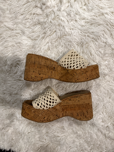 Y2K SODA platform sandals wedges SZ 7 crotchet fairy cottage core whimsy boho - Picture 4 of 5