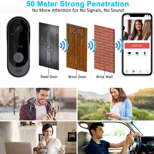 Wireless Security Smart WiFi Doorbell Intercom Video Camera Door Ring Bell Chime - Picture 5 of 16