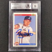 Ryan Klesko signed 1992 Upper Deck Star Rookie #24 RC card Braves BAS 10 auto