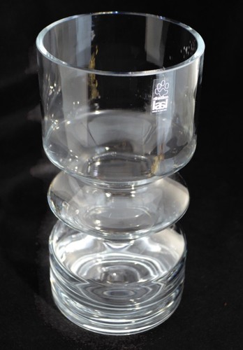 Riihimaki Lasi Clear Glass Vase Tamara Aladin Mid Century Modern Art Finland Vtg - Picture 3 of 3