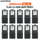 10Pc 3800mAh High Capacity Li-ion Battery For Baofeng Gt-3 Gt-3Tp Two-way Radio