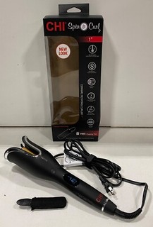 CHI Spin N Curl Ceramic Rotating Curler 1" Onyx Black