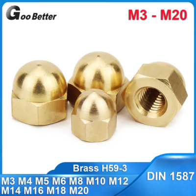 10-24 Brass Acorn / Dome / Cap Hex Nut #10 X 24 Nuts 10x24 Nut