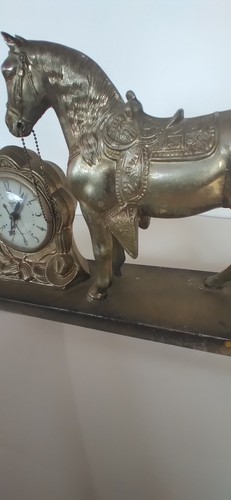 Vintage United Clock Horse Mantle/Shelf Clock - Picture 9 of 12