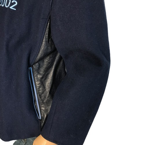 Vintage Roots 2002 Team USA Olympische Offizielle Lederwolljacke großer YKK Reißverschluss - Bild 14 von 22