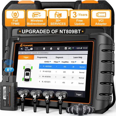 FOXWELL NT809TS Car Tire Pressure Monitoring Reset TPMS Pro-grammer OBD2 Scanner