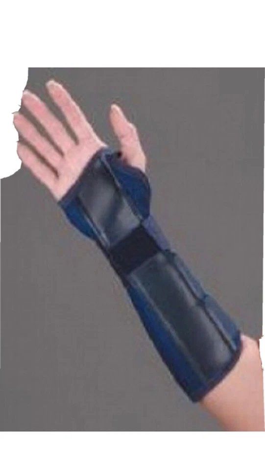 Férula de antebrazo de muñeca de lona desroyal, soportes y correas metálicas izquierda, estreno mediano Foto 2 de 4