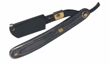 Stainless Steel Straight Edge Razor Wooden Handle Folding Knife