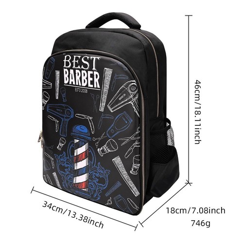 Lights Salon Pattern Hairdressing Tool Storage Backpack Makeup Backpack Barber - Picture 2 of 7