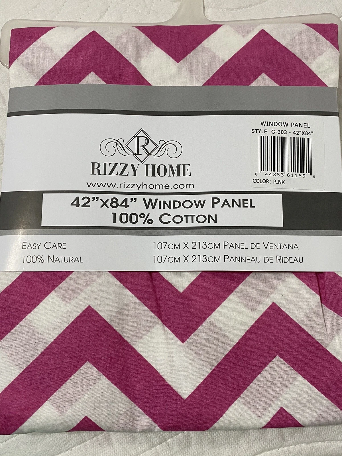 Rizzy Home Pink Chevron Window Panels - set of 2 - 42x84 cotton girls room new