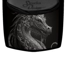 Dragon Stone Metal Grayscale Scaly Dark Hood Wrap Vinyl Graphic Decal 58