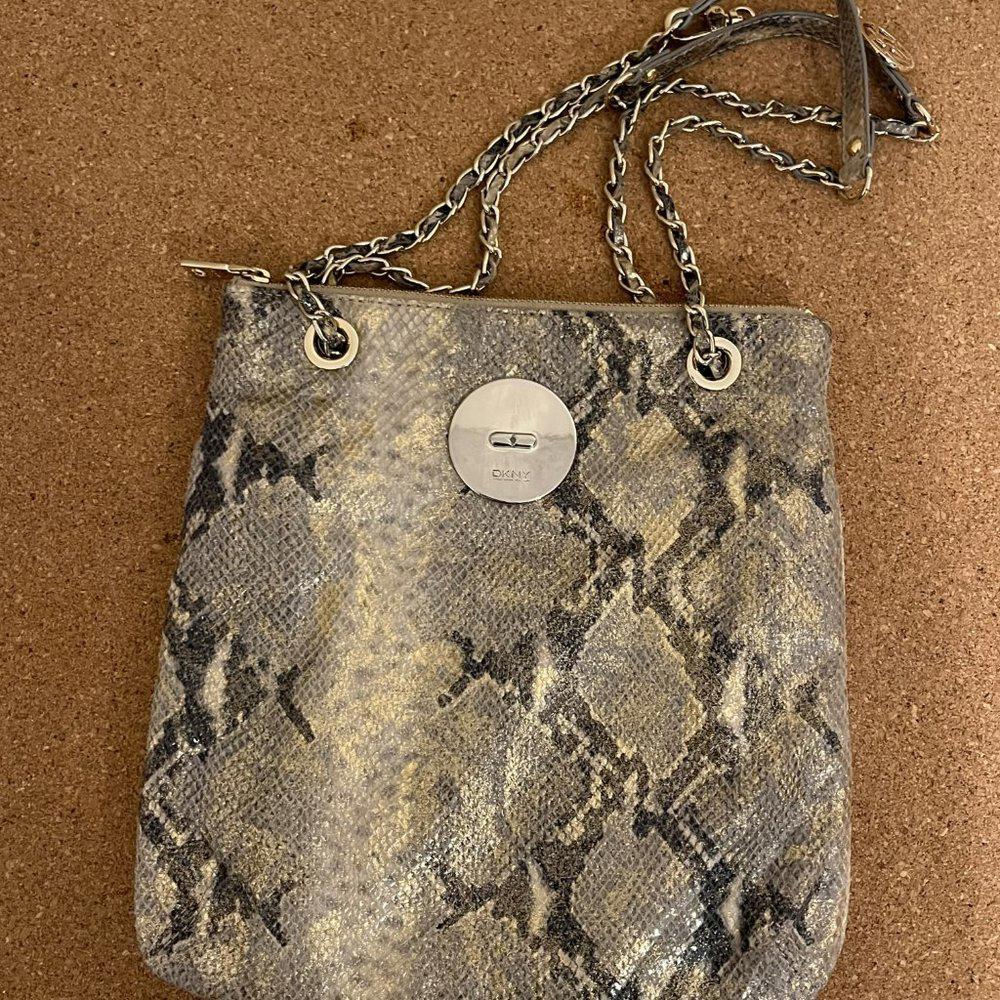 DKNY Metallic Python Printed Leather Chain Link S… - image 3