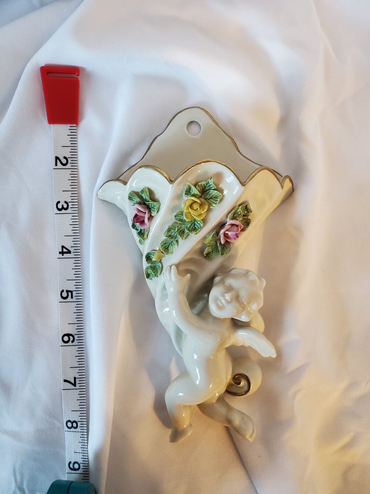 Vintage Dresden Cherub Porcelain Wall Plaque/holder eBay