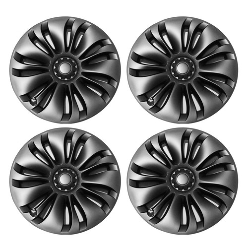 4pcs Gray 19" Hub Cap Hubcap Wheel Cover Rim Cap For Tesla Model Y 2020-2024 - Picture 4 of 23