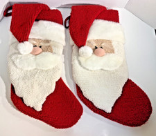 2 Dan Dee Collectors Choice 3D Santa Christmas Stockings Needlepoint 18  