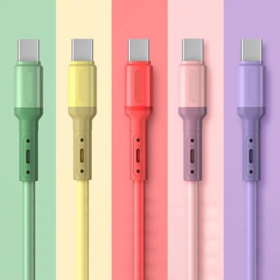 Liquid Silicone USB-C Type-C Fast Charging Data SYNC Charger Cable Cord 3FT/6FT