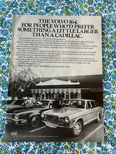 Vintage 1971 Volvo 164 Print Ad Larger Than A Cadillac