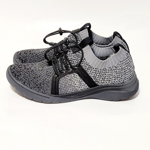 Nurse Mates Torri Align Sneakers Shoes Grey Cloud Black Elastic Lace Wms 7.5US - Picture 5 of 20