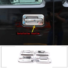 ABS Silver Exterior Door Handle Bowl Cover Trim frame For Hummer H2 03-09
