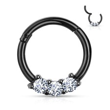 Hinged Septum Clicker Segment Nose Ring Lip Ear Cartilage Daith 18G,16G,14G- ONE