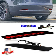 LED Tail Light Brake Rear Bumper Reflector Smoke DRL for Tesla Model 3 2017-2023