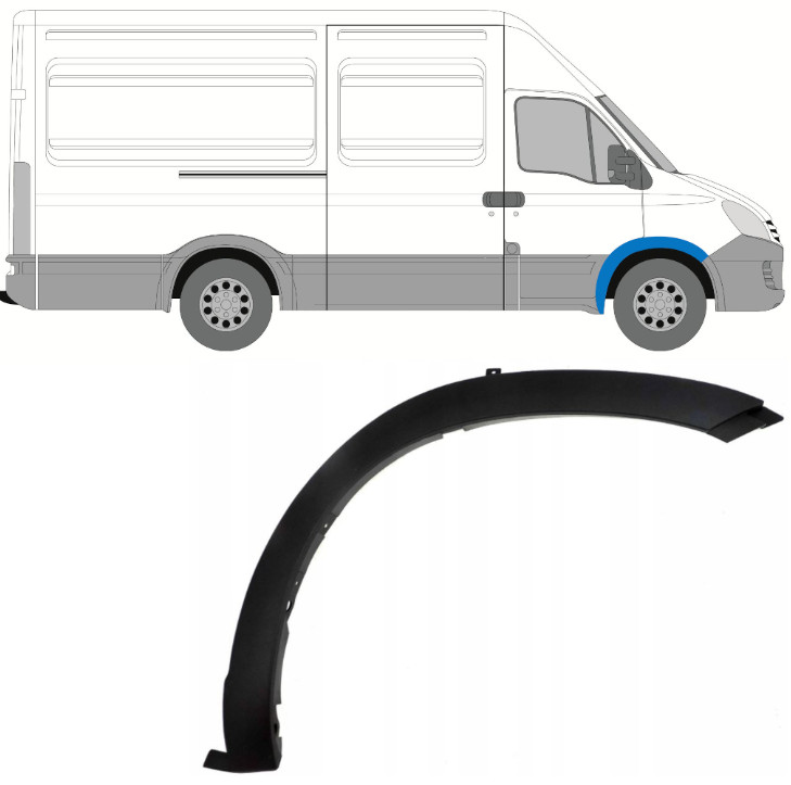 Baguette de côté droite Iveco Daily 3802038 pour remplacer une moulure cassée