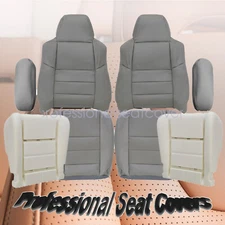 For 2002-2005 Ford Excursion Limited XLT Front Leather Seat Cover Gray / Foam