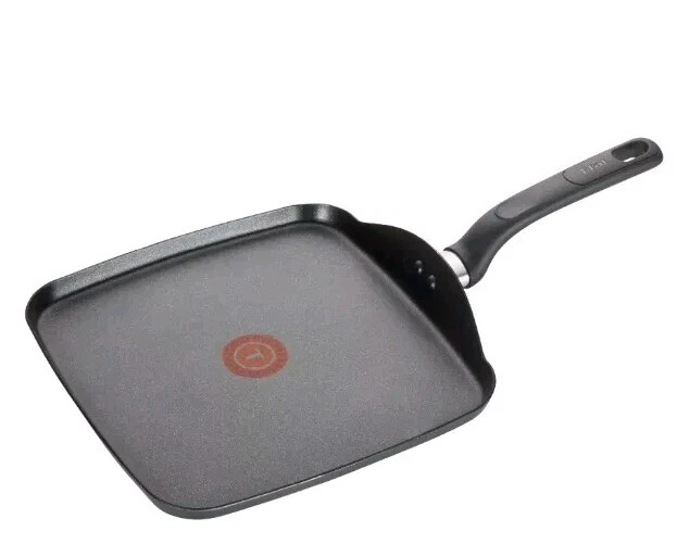 T-FAL ~ GRAY ~ 10.25" Square Griddle ~ Non-Stick ~ Thermo-Spot ~ Oven Safe