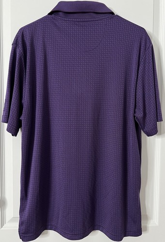 PGA Tour Golf Shirt Polo Button Up Men’s LARGE Short Sleeve Purple Top - Picture 2 of 20