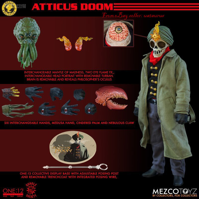 Perfect Mezco Toyz 1/12 Rumble Society Atticus Doom Action Figure