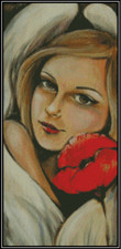 Angel with Poppy Counted Cross Stitch Chart No.49-110