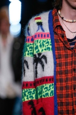 SS16 Saint Laurent Paris Dinosaur Cardigan Surf Sound Mohair 16SS