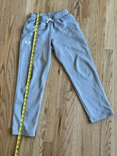 Under Armour Boys ColdGear Fleece Sweatpants Gray M Loose Fit Drawstring