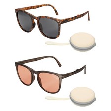 2set Sunglasses Women, PC Folding Model with Simple Box, Purple  Coffee, Black