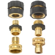 Set of 6 Aluminum Garden Hose Female Quick Connector - Water Hoses Quik Conne...