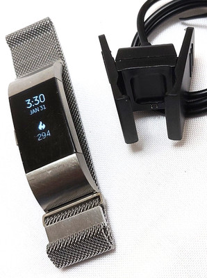 Fitbit Charge 2 Heart Rate Fitness Wristband Activity Tracker Silver - Tested