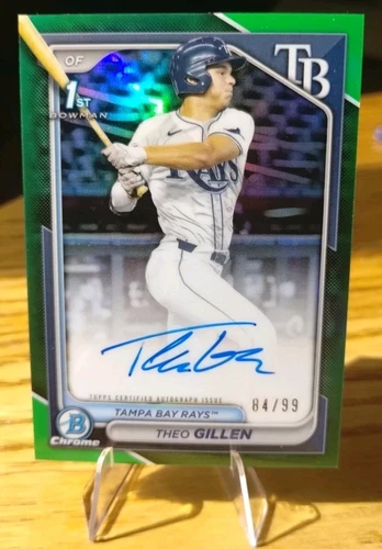 2024 Bowman Draft Chrome Theo Gillen Green Refractor Auto /99 Rookie Card CPA-TG